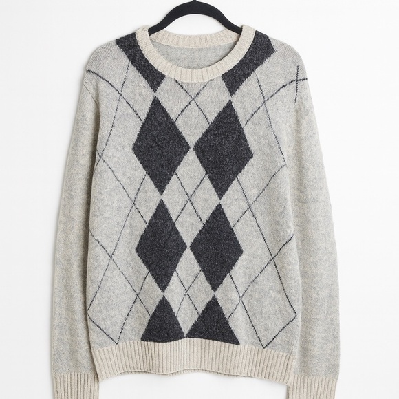 Dockers Men’s XL Argyle Crewneck Sweater Classic Cream, Blue & Gray –100% Cotton - Picture 1 of 2